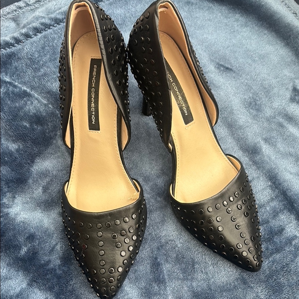 French Connection Black Sparkly Heels